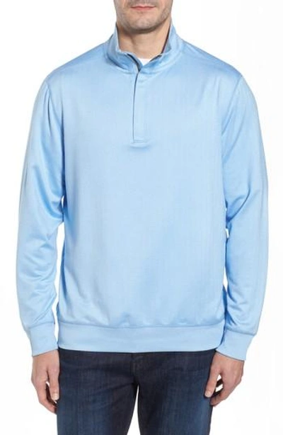 Tommy Bahama Pro Formance Quarter Zip Sweater In Light Sky Heather