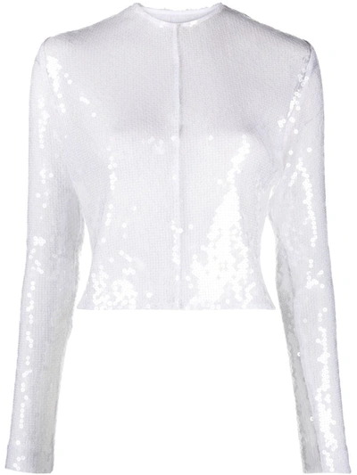 16arlington Sequin-embellished Cropped Shirt In White