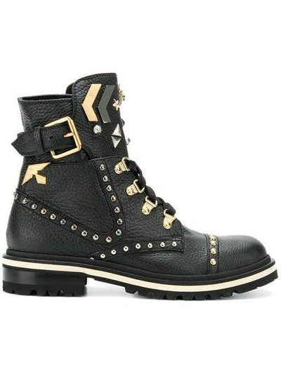 Fabi Stud Embellished Boots - Black