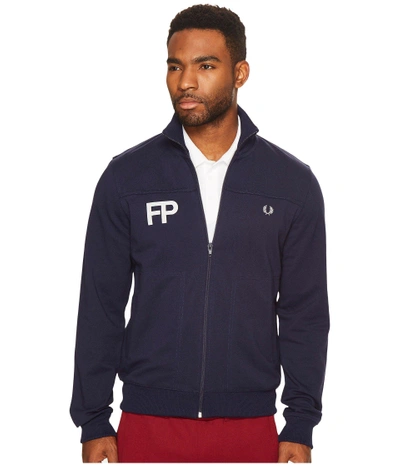 Fred Perry Fp Logo Track Jacket In Navy | ModeSens