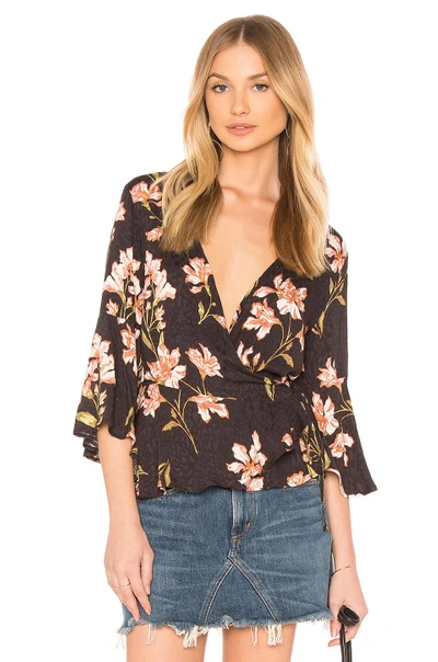 Minkpink Nightshade Wrap Top In Black. In Multi