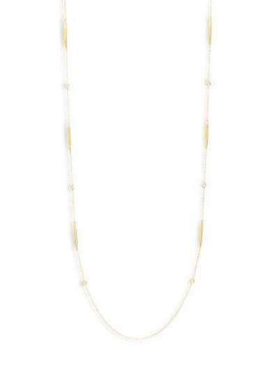 Adriana Orsini Long Crystal And Bar Necklace In Gold