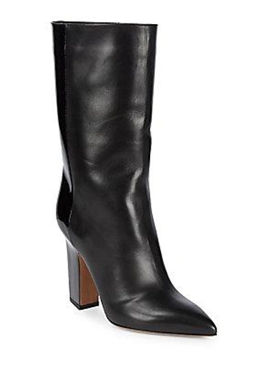 Valentino Garavani Patent Leather Pointed Booties In Black
