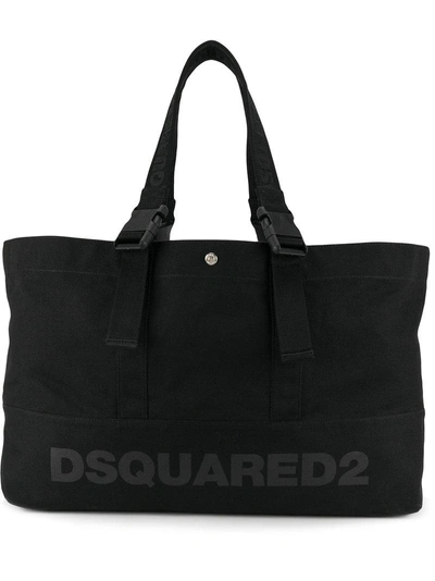 Dsquared2 Logo Print Tote Bag In Black