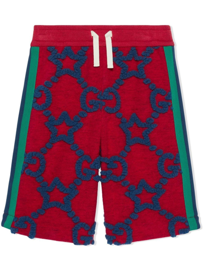 Gucci Kids' Children's Gg Wool Bermuda Shorts In Red