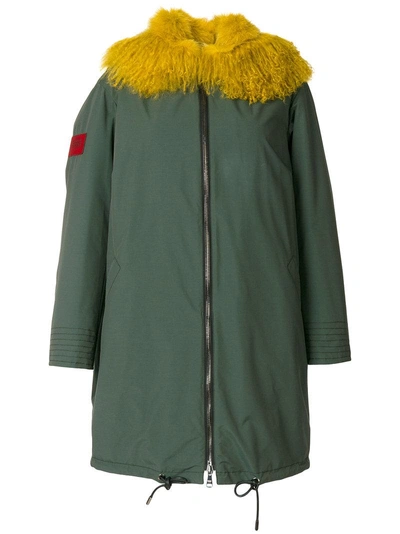 Gianfranco Ferre Vintage Fur Trim Parka In Green