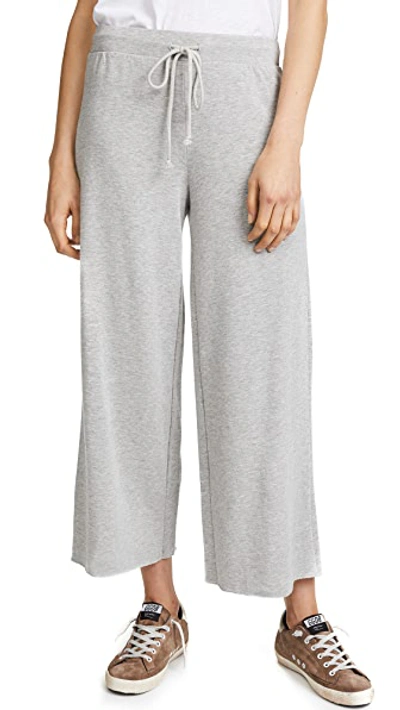 Velvet Avalyn Cropped Wide-leg Trousers In Heather Grey