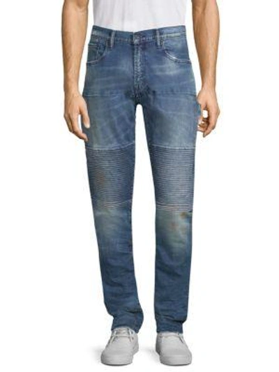 Prps Whiskered Skinny Fit Jeans In Blue