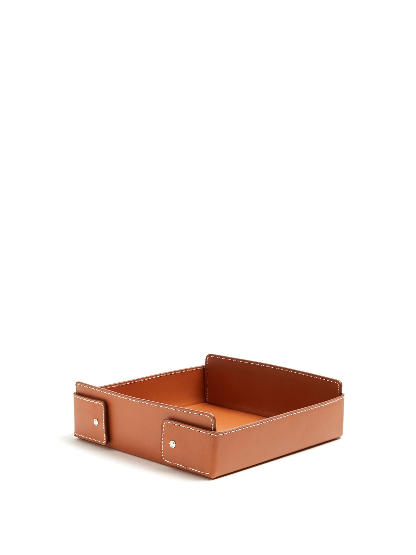 Connolly Collapsible Large Leather Desk Tidy Mens Tan Modesens