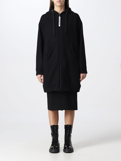 Love Moschino Virgin Wool Coat In Black