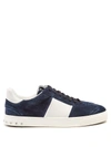 Valentino Fly Crew Low-top Leather Trainers In Navy Multi