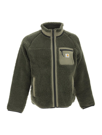 Carhartt Prentis Logo-patch Fleece Jacket In Green