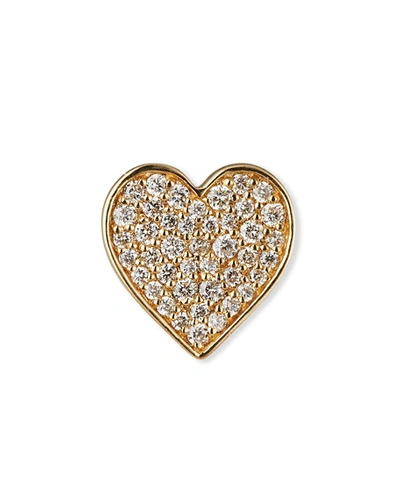Sydney Evan Anniversary Diamond Single Heart Stud Earring In Gold