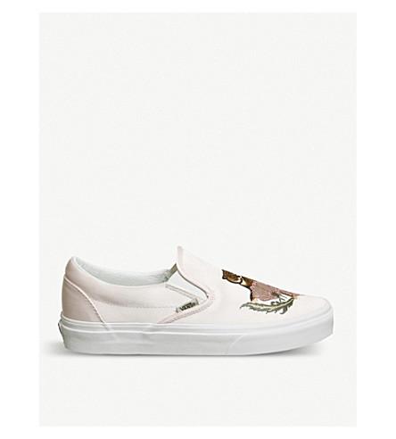 vans classic slip on rose dust embroidery