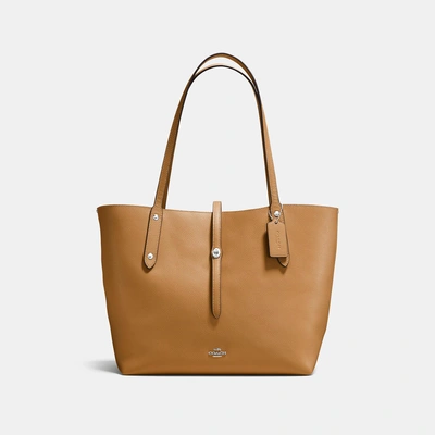Coach Market Tote In Light Saddle/cloud/silver
