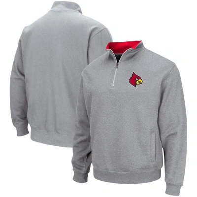 Colosseum Heathered Gray Louisville Cardinals Tortugas Team Logo Quarter-zip Jacket In Heather Gray