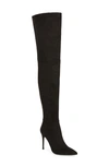 Jeffrey Campbell Pillar Over The Knee Boot In Black Suede