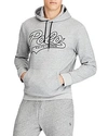 Polo Ralph Lauren Applique Logo Double-knit Hooded Sweatshirt In Heather Gray