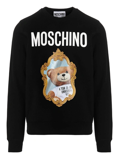 Moschino 'teddy Mirror' Sweatshirt In Black