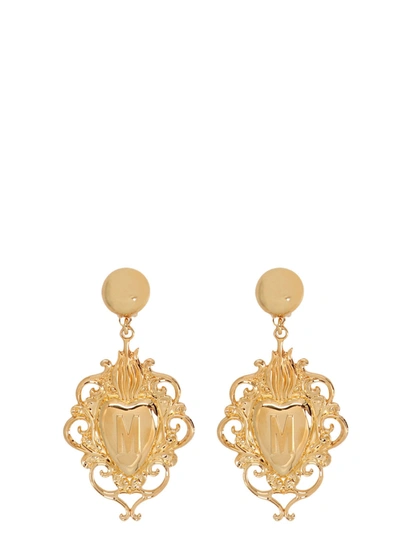 Moschino 'heart Sacred' Earrings In Gold