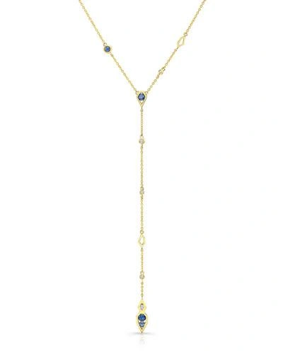 Ron Hami Birds Of Paradise Sapphire & Diamond Y-drop Necklace