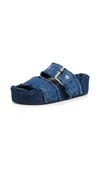 Rag & Bone Evin Denim Flatform Sandals In Blue Denim