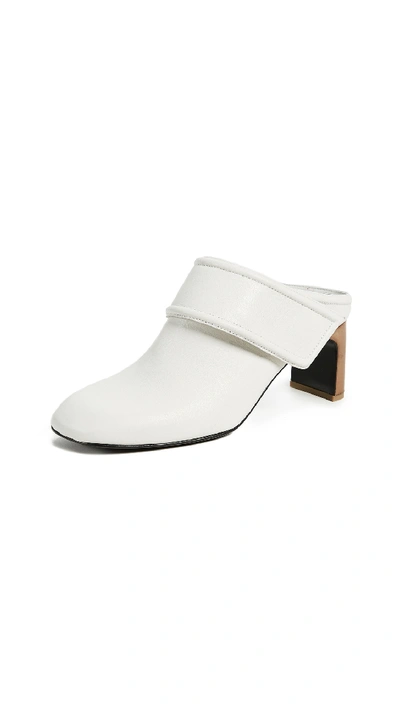 Rag & Bone Elliot Mid-heel Leather Mules In White