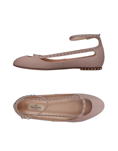 Valentino Garavani Ballet Flats In Dove Grey