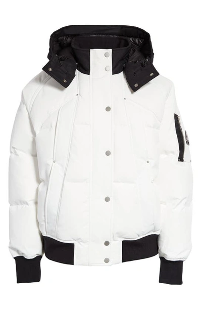 Moose Knuckles Cloud Logo-patch Puffer Jacket In White