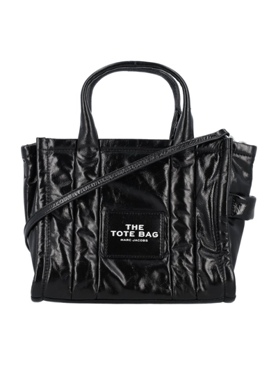 Marc Jacobs The Shiny Crinkle Mini Tote Bag In Black