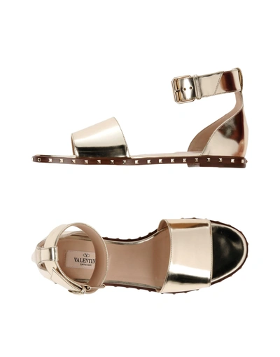 Valentino Garavani Sandals In Platinum