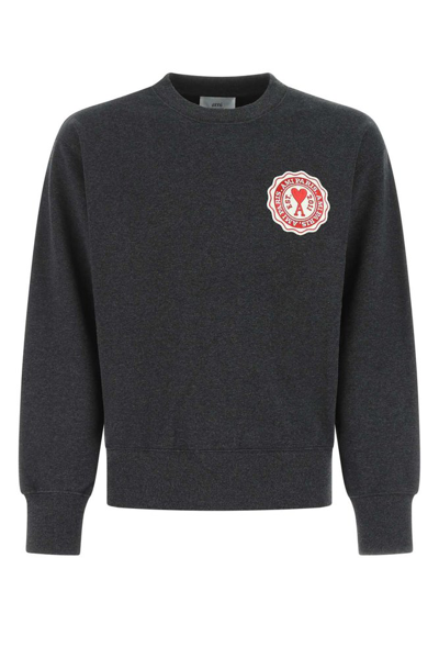 Ami Alexandre Mattiussi Ami Fr Patch Sweatshirt In Anthracite