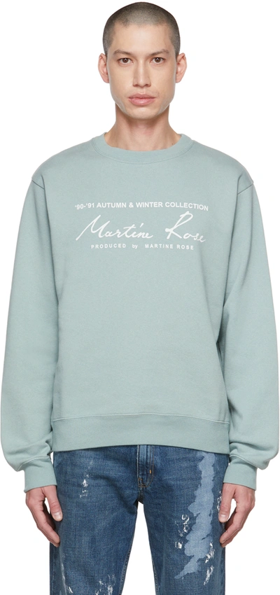 Martine Rose Green Classic Sweatshirt In Light Blue