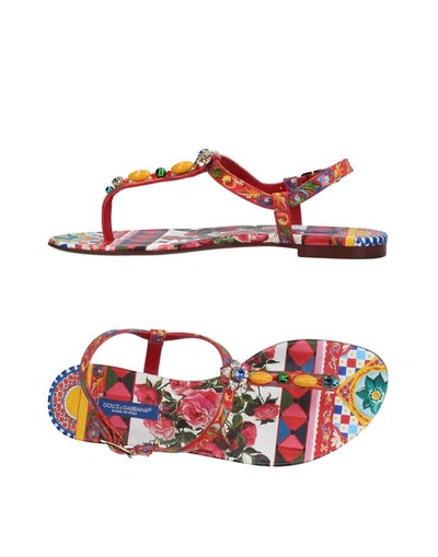 Dolce & Gabbana Flip Flops In Red