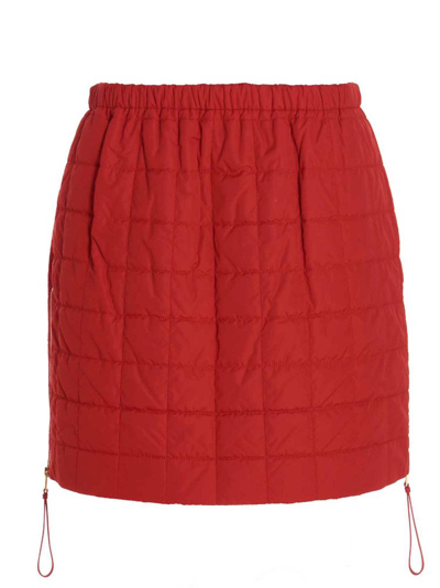 Max Mara Kim Quilted Zip-hem Mini Skirt In Red