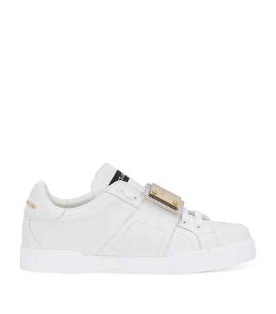 Dolce & Gabbana Dolce E Gabbana Mens White Leather Sneakers