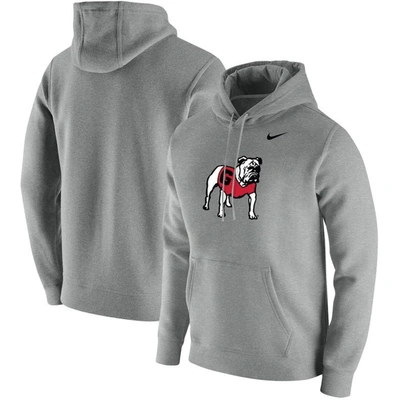 Nike Heathered Gray Georgia Bulldogs Vintage School Logo Pullover Hoodie