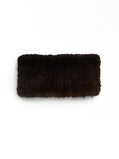 Saks Fifth Avenue Knit Mink Headband In Brown