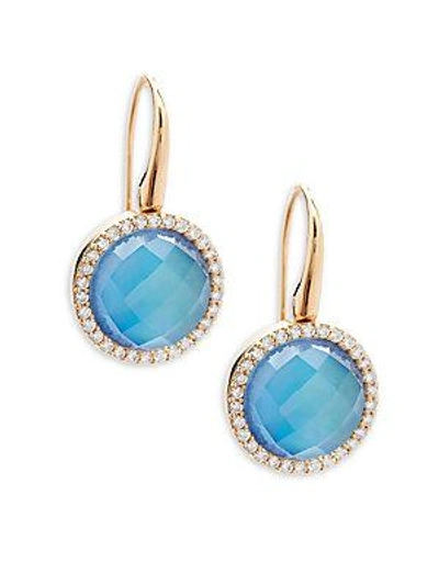 Roberto Coin Diamond, Topaz And 18k Rose Gold Fantasia Drop Earrings