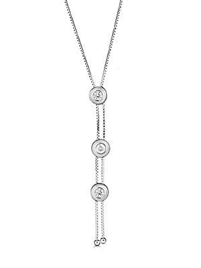 Saks Fifth Avenue Diamond Fringe 14k White Gold Adjustable Pendant Necklace