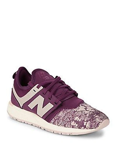 New Balance Patterned Low-top Sneakers In Purple