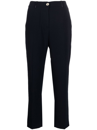 Claudie Pierlot Poupin Tailored Mid-rise Woven Trousers In Bleus