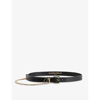 Claudie Pierlot Alicante Chain-embellished Leather Belt In Noir / Gris