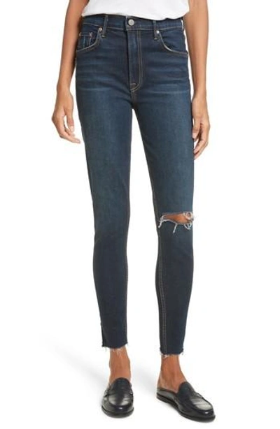 Grlfrnd Kendall Super Stretch High Waist Skinny Jeans In Marbled G526