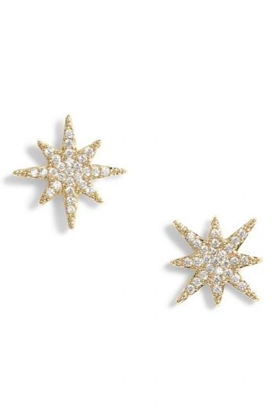 Serefina Small Starburst Crystal Earrings In Gold