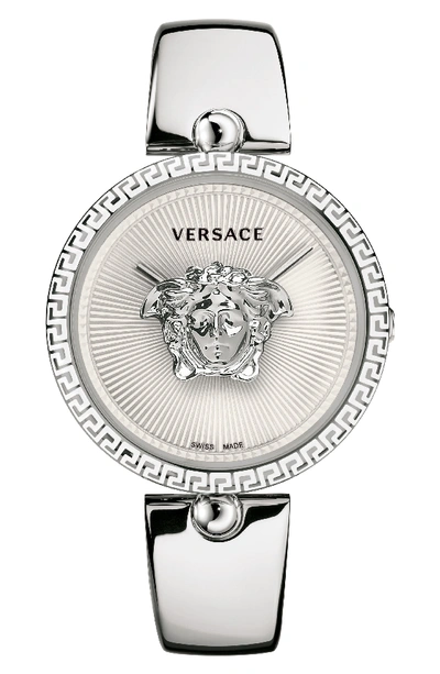 Versace Palazzo Empire Semi Bangle Bracelet Watch, 39mm In Silver