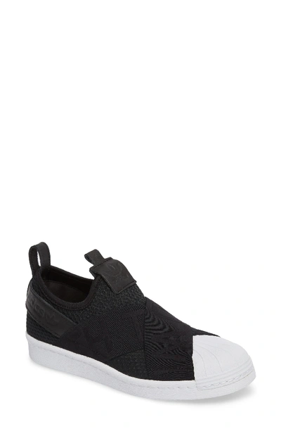Adidas Originals Women's Superstar Slip-on Sneakers In Core Black/ Core Black/ White