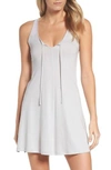 Naked Tie Neck Chemise In Soft Gray