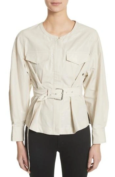 Isabel Marant Hacene Cotton & Linen Crop Jacket In 90be Beige