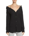 Theory Off-the-shoulder Shirt In Black